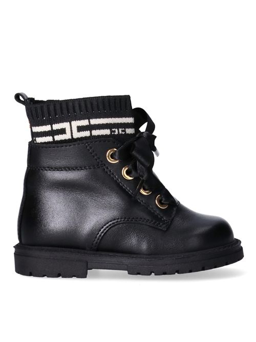 Stivali con fascia logo ELISABETTA FRANCHI | E0388NERO